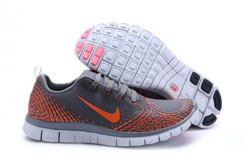 Nike Free Run 5.0 V4 Mens Shoes Gray Orange Outlet Online